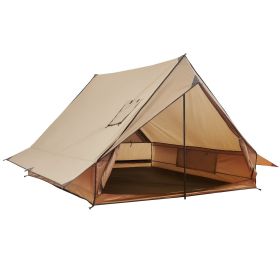Camping Hot Tent, 2 Persons Cabin Tent with Stove Jack & Poles, Waterproof Winter Tents Shelters with Fireproof Ground Mat