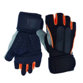 Unisex Tactical Weight Lifting Gym Gloves (Option: Orange-M)