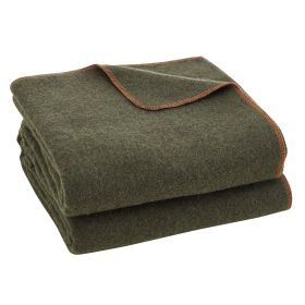 Wool Camping Blanket, Large Warm Stadium Blanket, Waterproof & Windproof, Flame Retardant, Great for Outdoors, Picnics, Hiking, Sports Events, Tr (Material: Wool Blend, Color: Military Green)